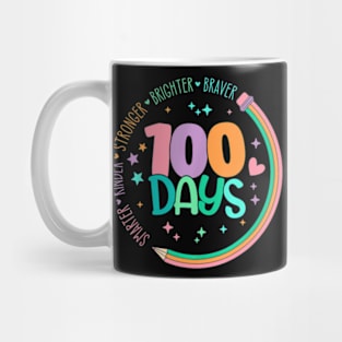 Smarter Kinder Stronger Brighter 100 Days Of School Teacher Mug